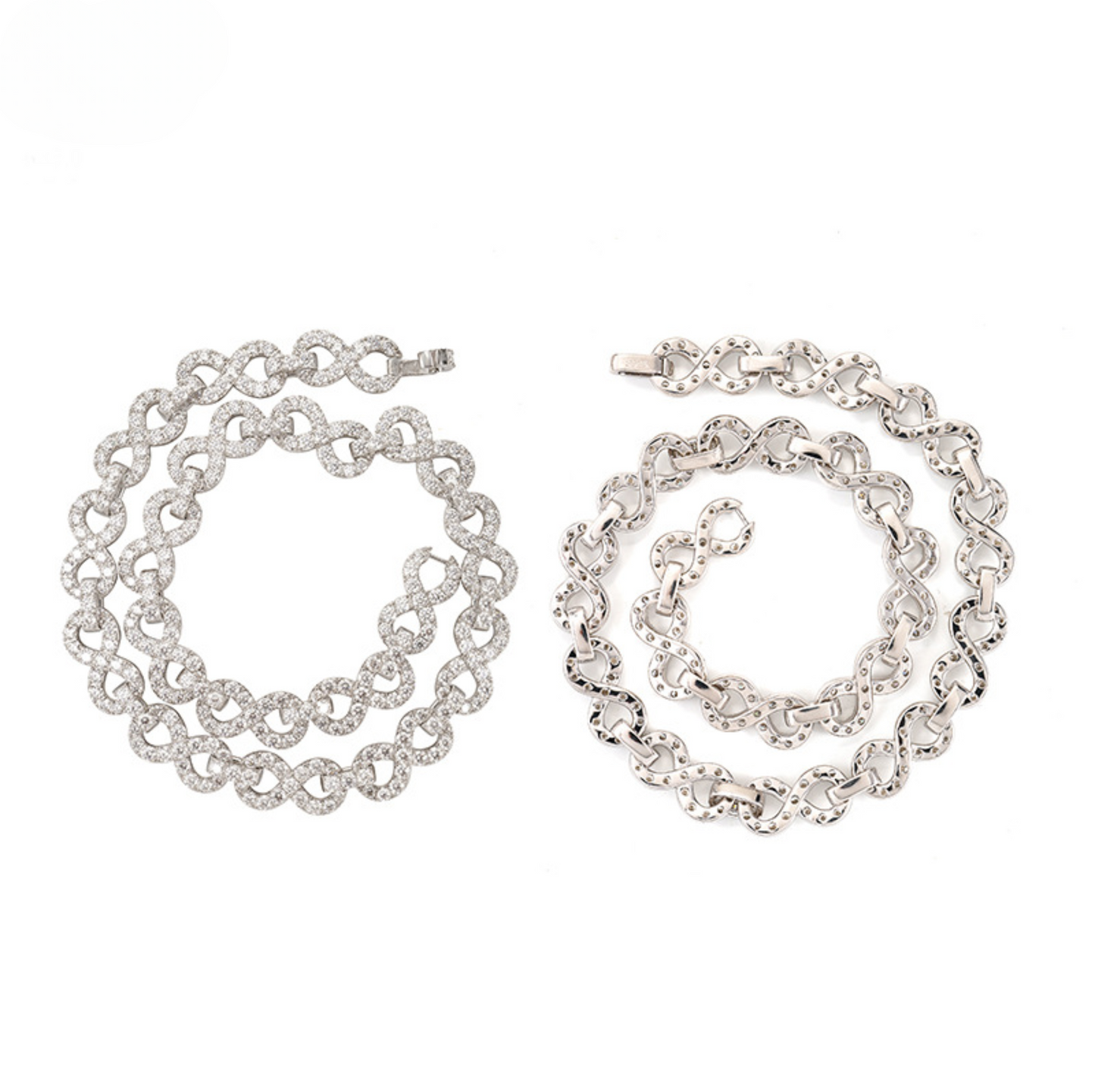 VVS MOISSANITE 13MM INFINITY LINK CHAIN/BRACELET