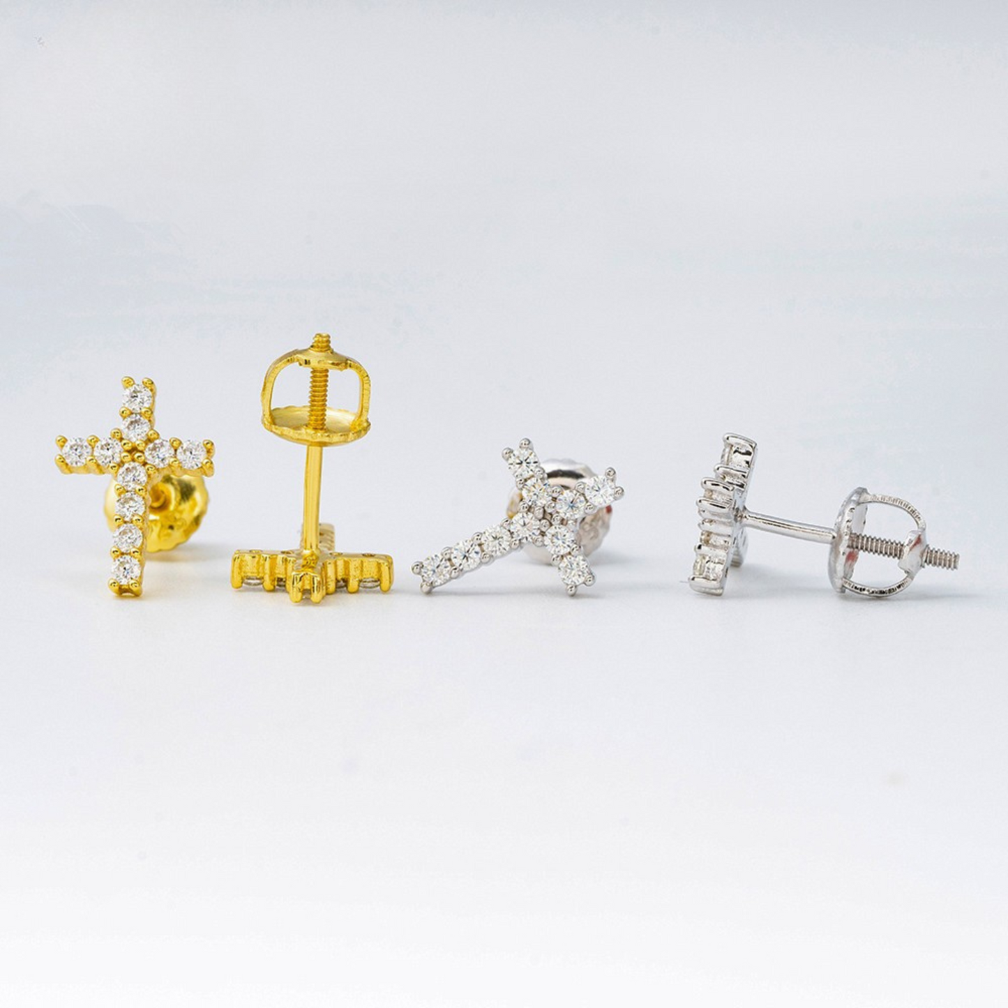 VVS Moissanite Cross Stud Earrings