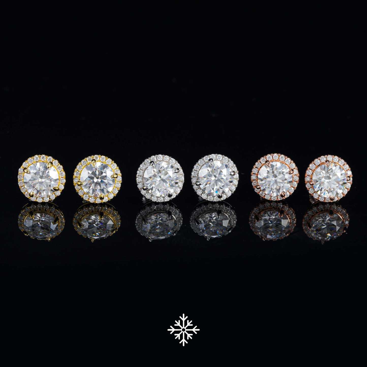 VVS Moissanite Halo Stud Earrings