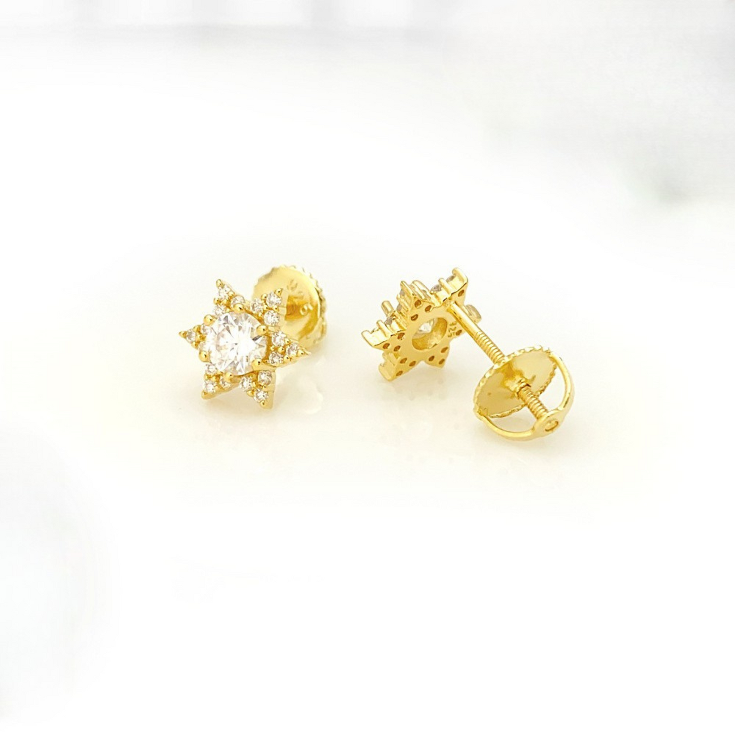 VVS Moissanite Star Cluster Halo Stud Earrings