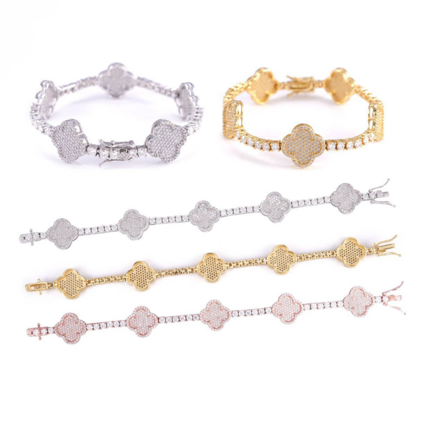 VVS MOISSANITE ALHAMBRA BRACELET/CHAIN