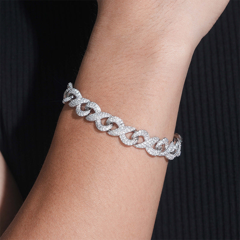 VVS MOISSANITE INFINITY LINK CHAIN/BRACELET