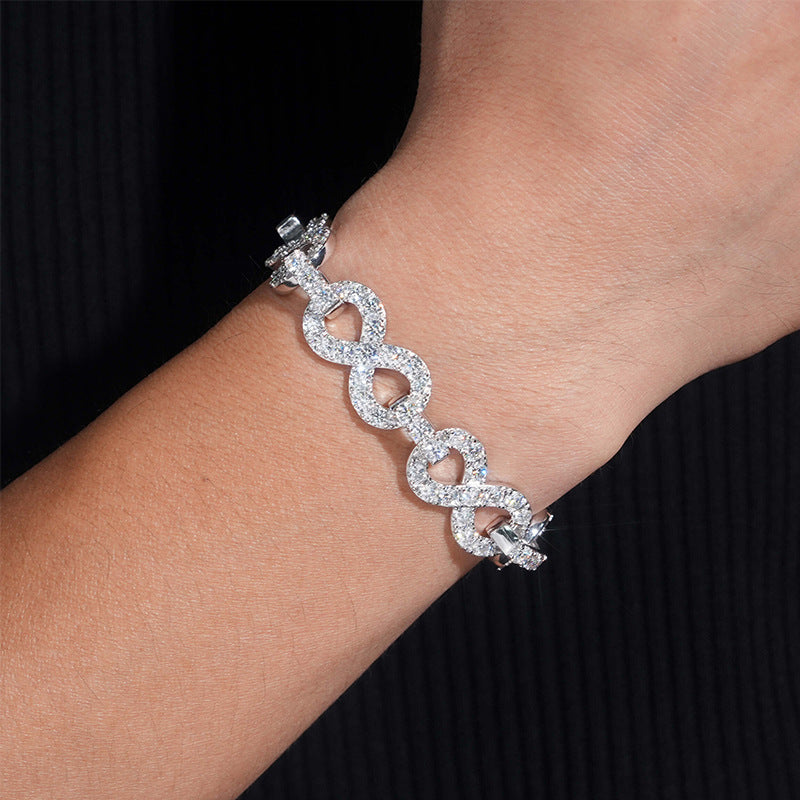 VVS MOISSANITE 13MM INFINITY LINK CHAIN/BRACELET