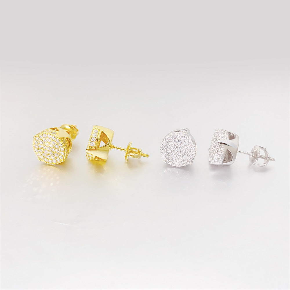 VVS Moissanite Round Pavé Stud Earrings
