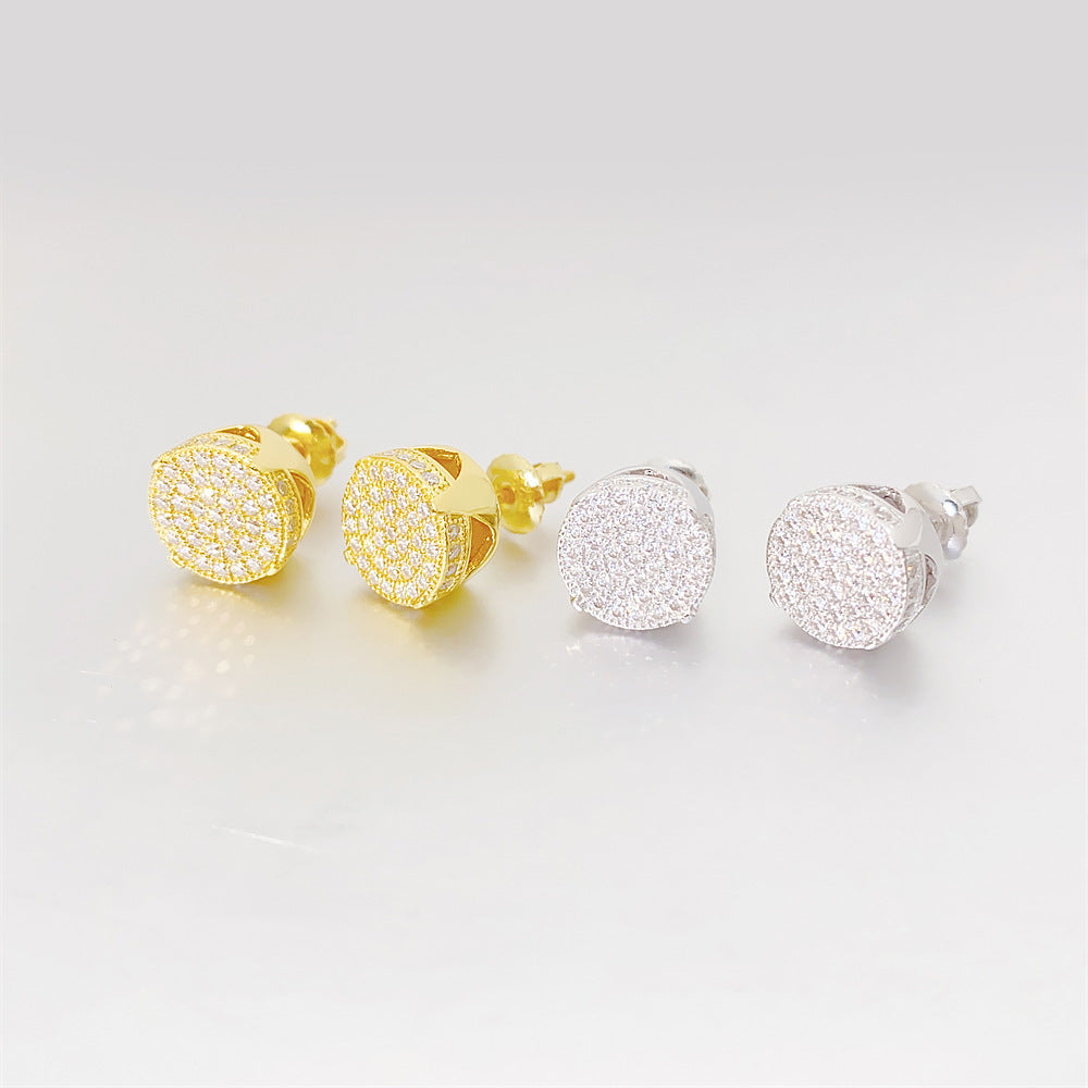 VVS Moissanite Round Pavé Stud Earrings