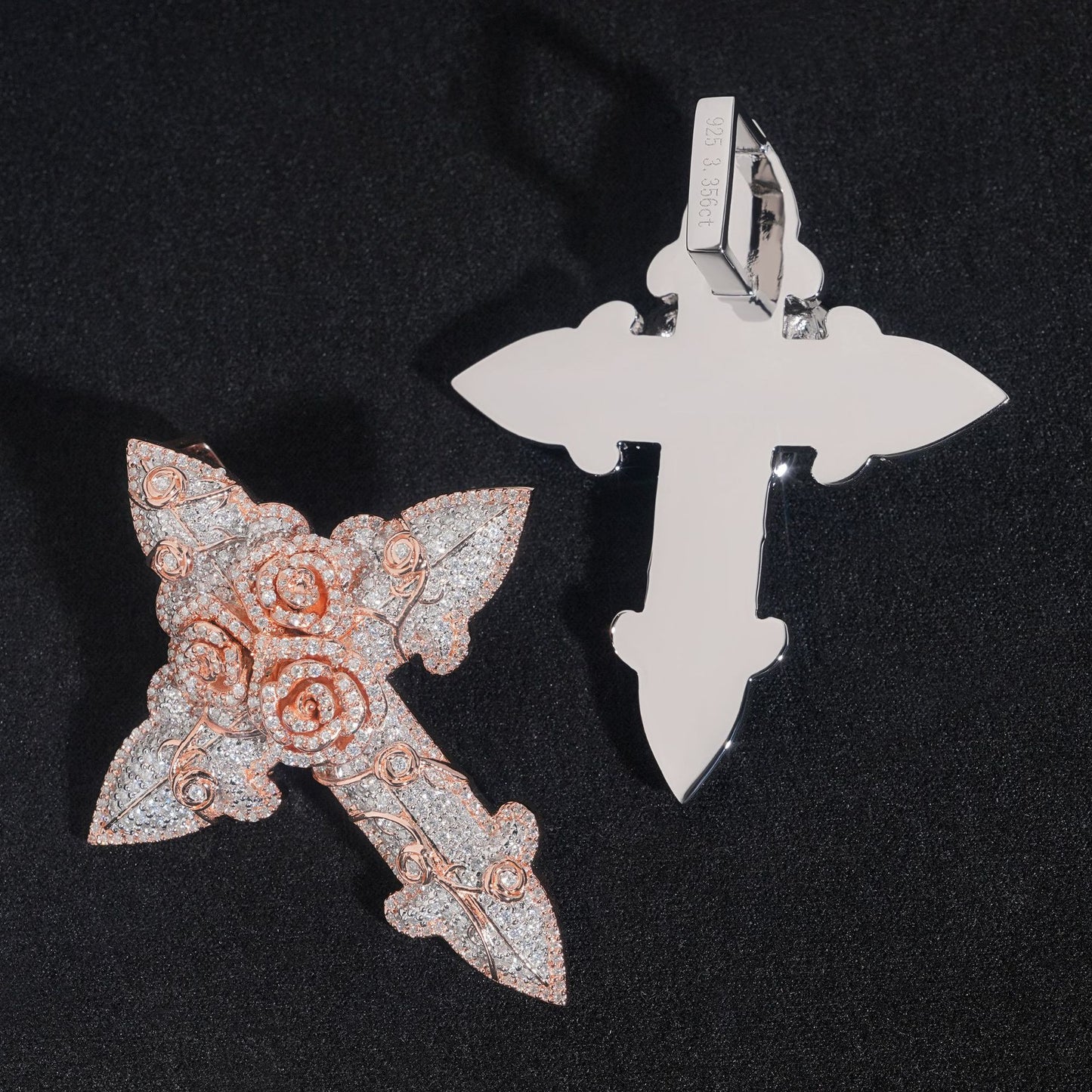 VVS Moissanite Flower Cross Pendant