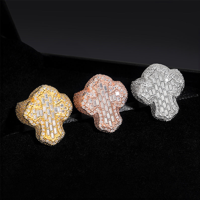VVS MOISSANITE CROSS RING