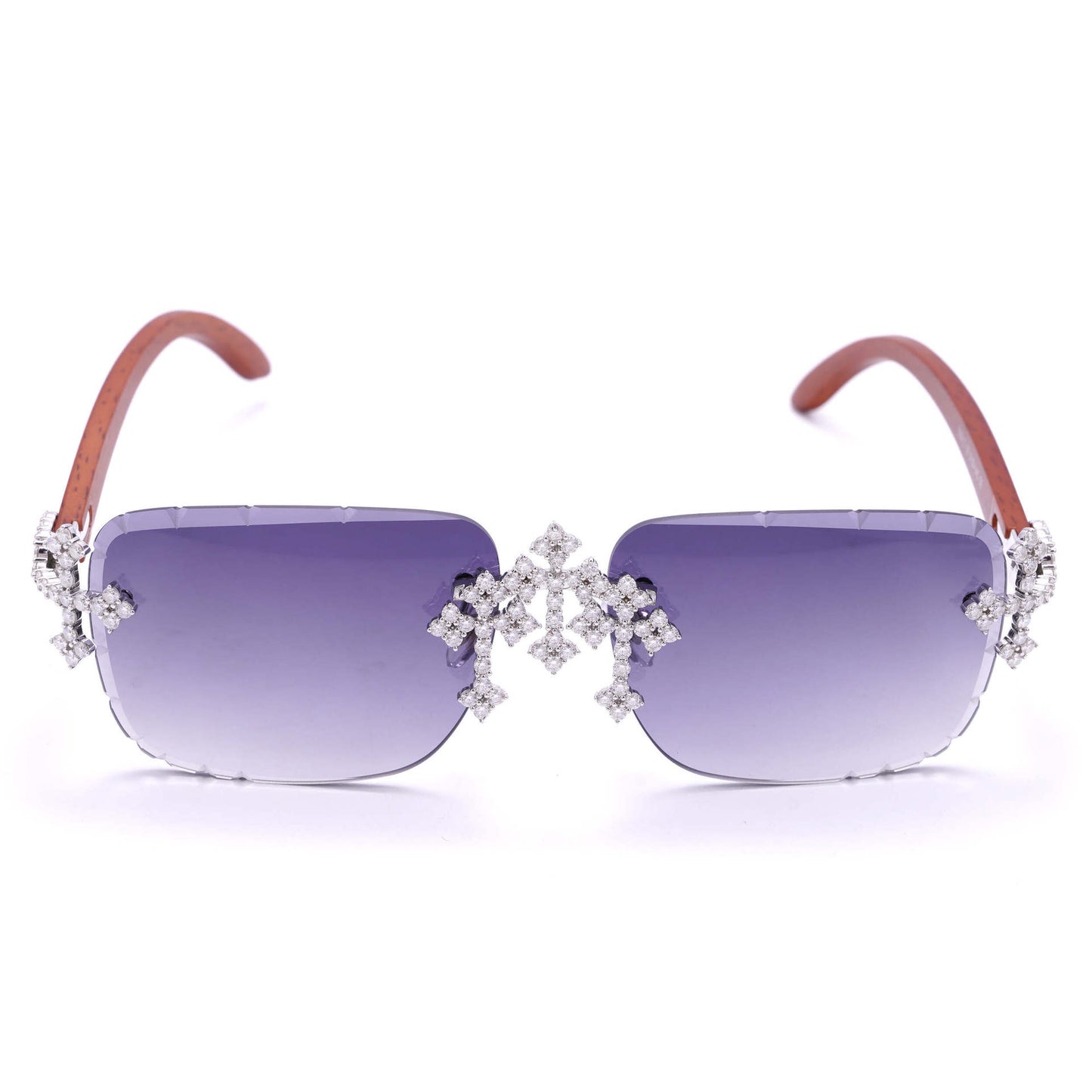 VVS Moiisanite Tripple Cross Glasses