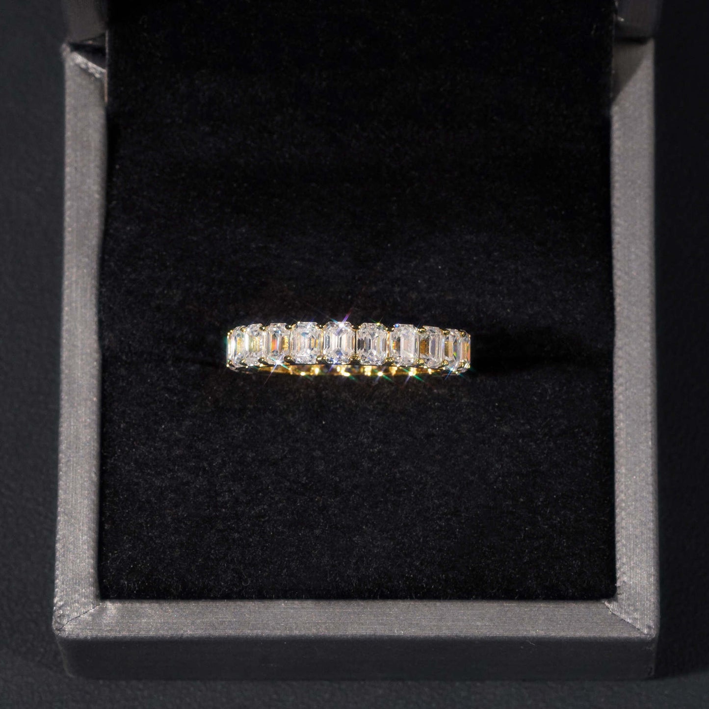 VVS Moissanite All Colors Emerald Cut Ring