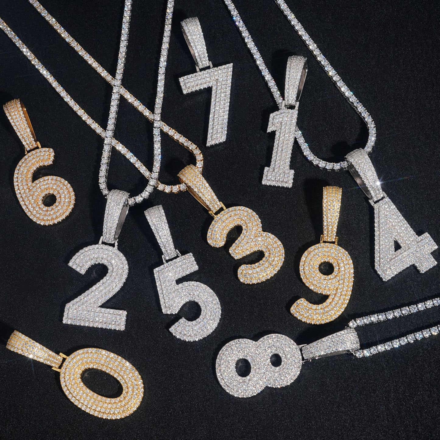 VVS Moissanite Numbers Pendant