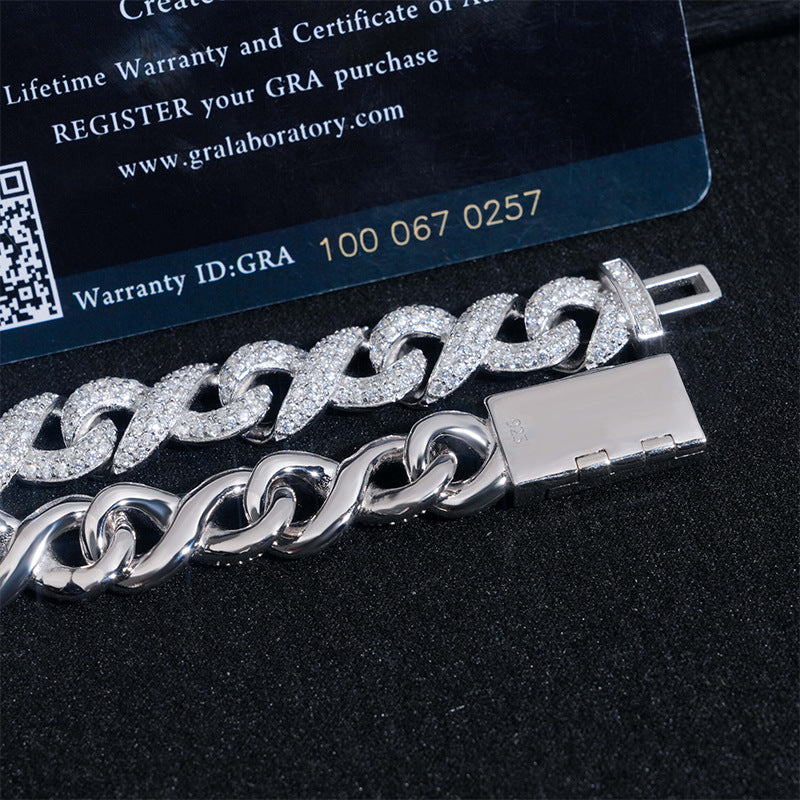 VVS MOISSANITE INFINITY LINK CHAIN/BRACELET