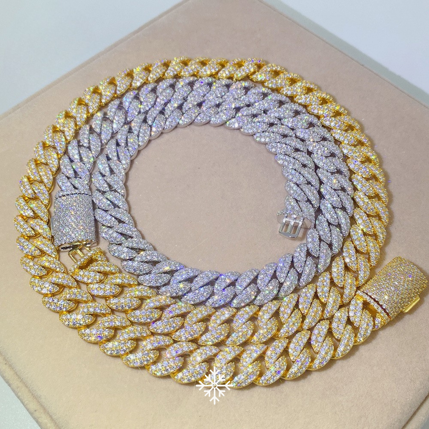VVS MOISSANITE PRONG CUBAN CHAIN/BRACELET