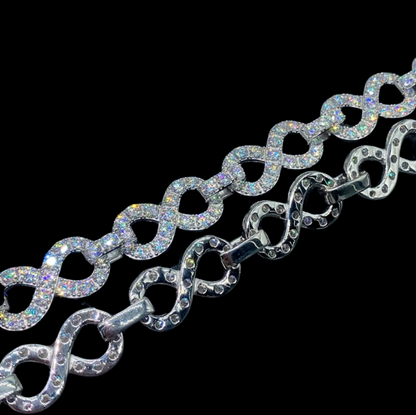 VVS MOISSANITE 13MM INFINITY LINK CHAIN/BRACELET