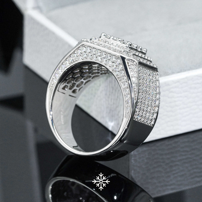 VVS Moissanite Square Pavé Halo Ring