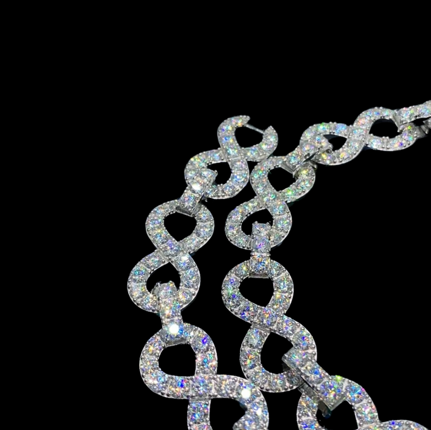 VVS MOISSANITE 13MM INFINITY LINK CHAIN/BRACELET