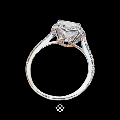 VVS Moissanite Pavé Halo Heart Cut Ring