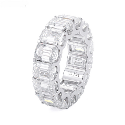 VVS Moissanite Emerald-Cut Eternity Band Ring