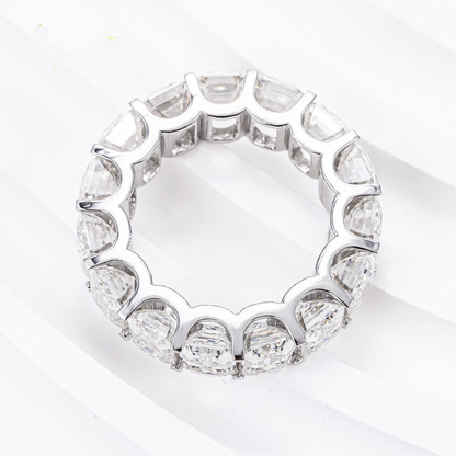 VVS Moissanite Emerald-Cut Eternity Band Ring