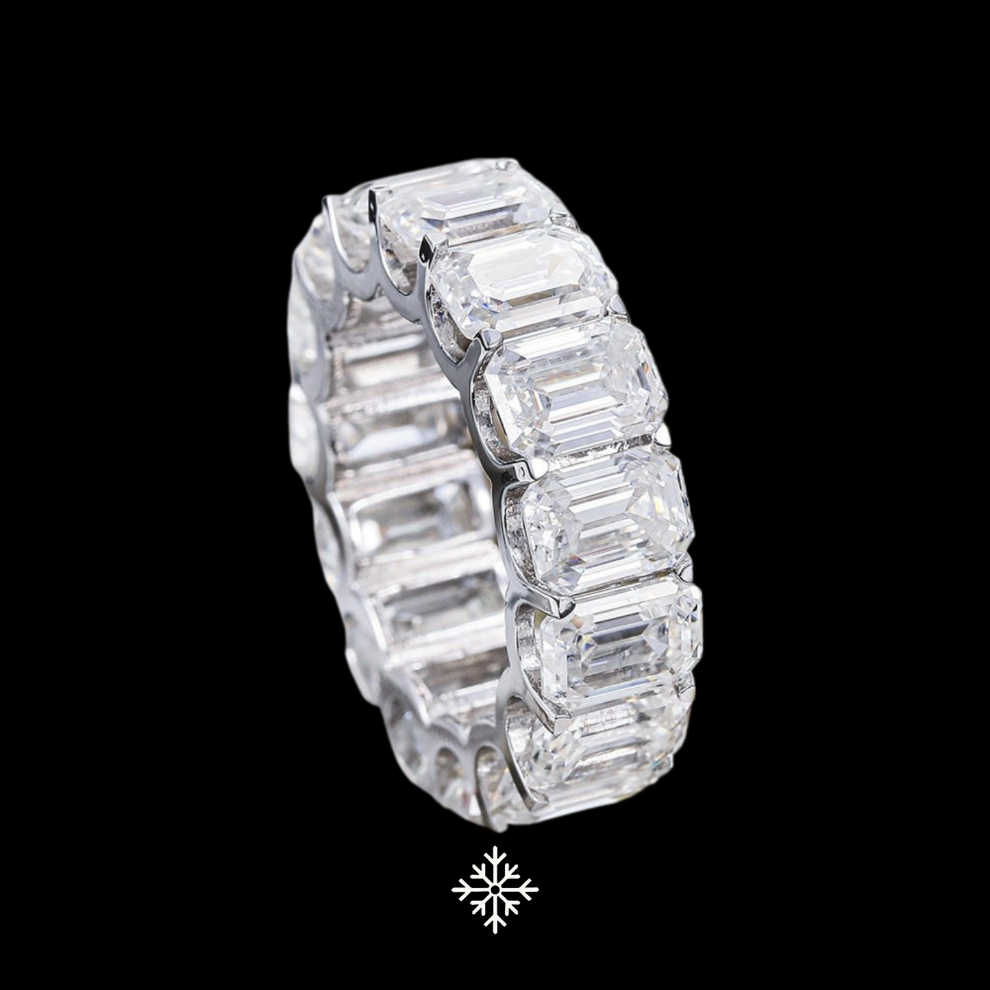 VVS Moissanite Emerald-Cut Eternity Band Ring