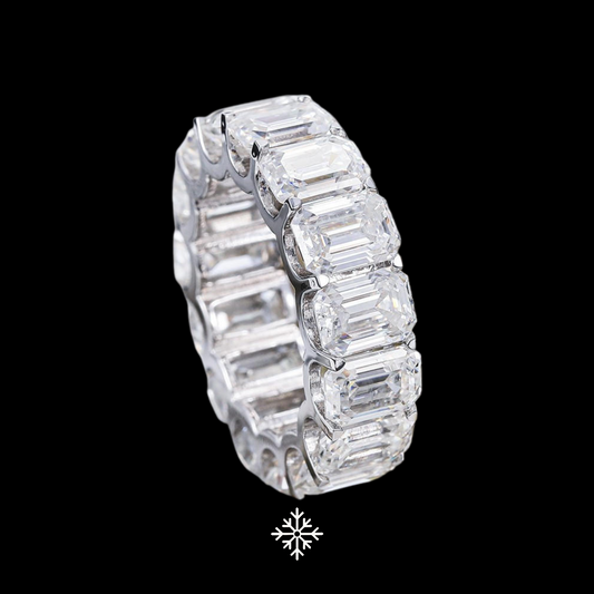 VVS Moissanite Emerald-Cut Eternity Band Ring