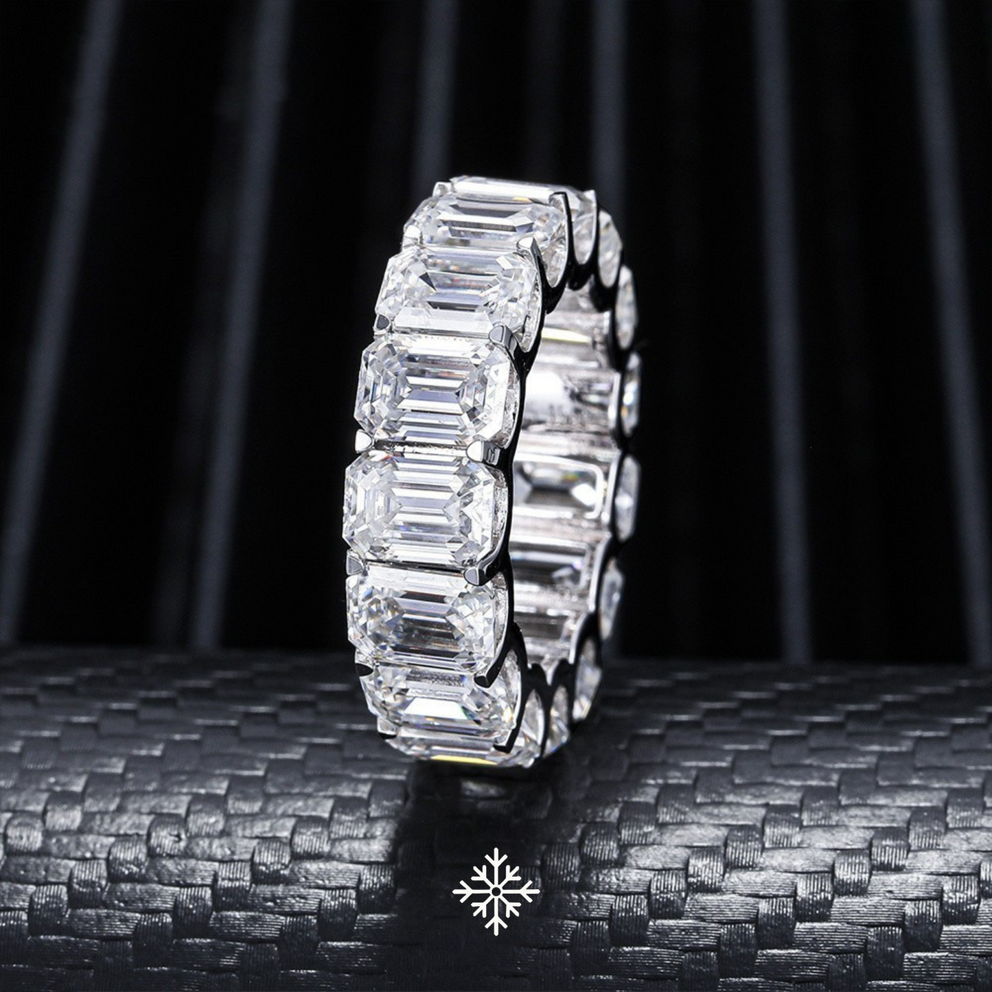 VVS Moissanite Emerald-Cut Eternity Band Ring