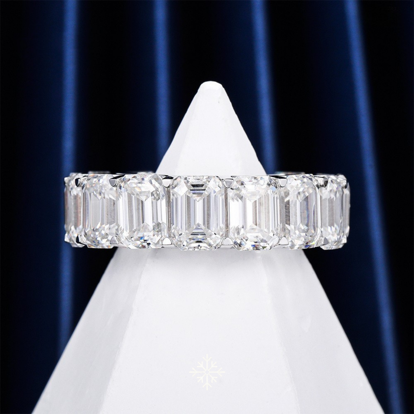 VVS Moissanite Emerald-Cut Eternity Band Ring