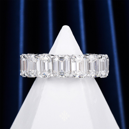 VVS Moissanite Emerald-Cut Eternity Band Ring
