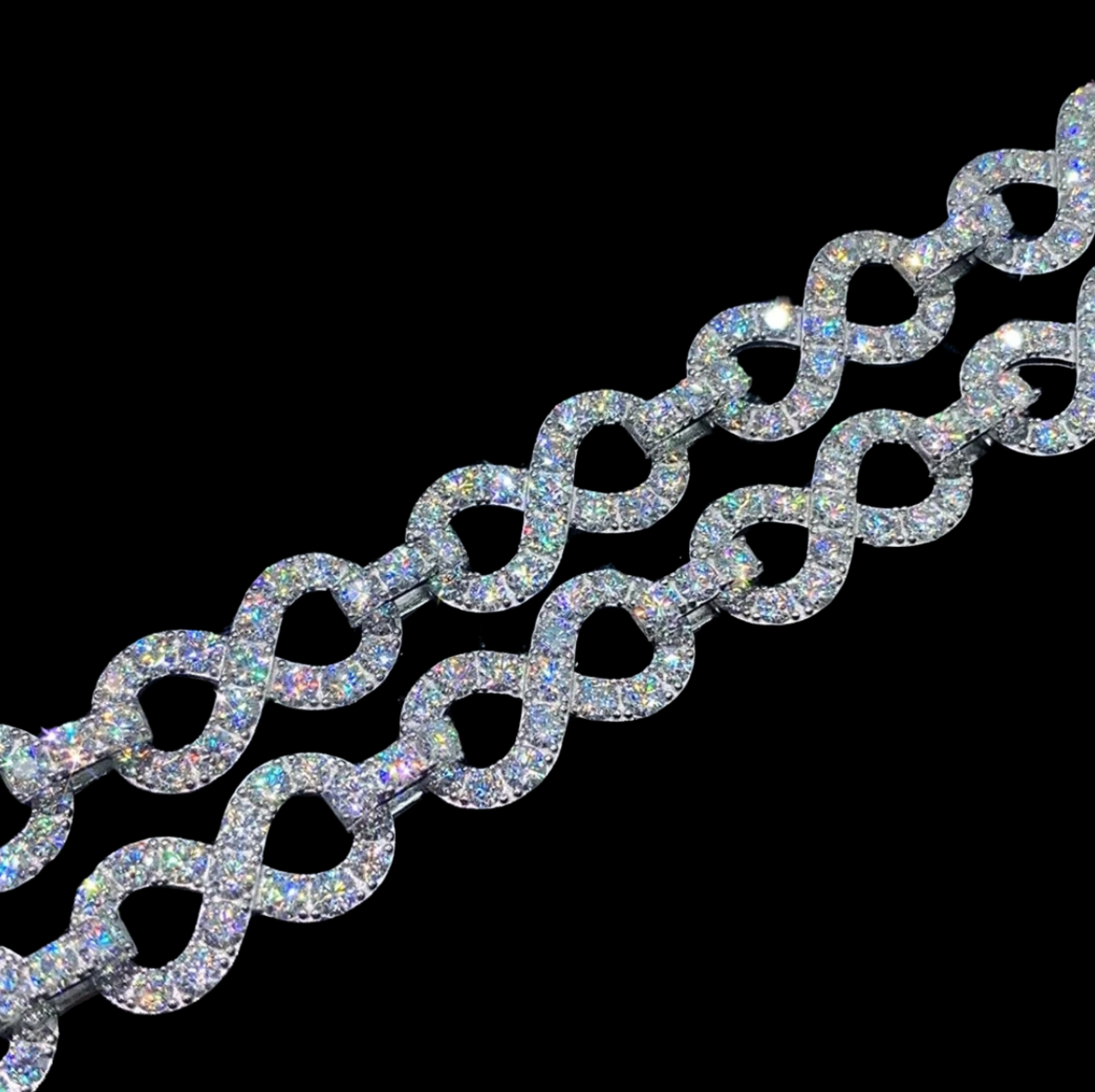 VVS MOISSANITE 13MM INFINITY LINK CHAIN/BRACELET