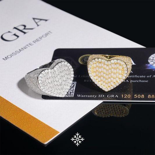 VVS MOISSANITE HEART BUGUETTE RING