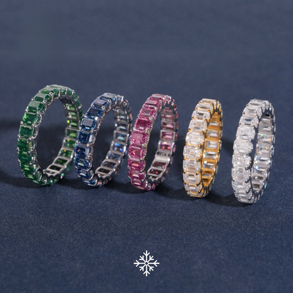 VVS Moissanite All Colors Emerald Cut Ring
