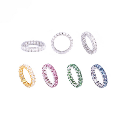 VVS Moissanite All Colors Emerald Cut Ring
