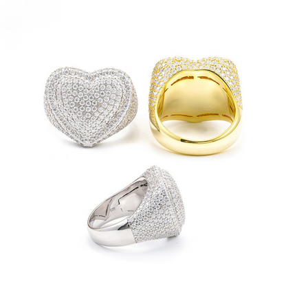 VVS Moissanite Pavé Heart Ring