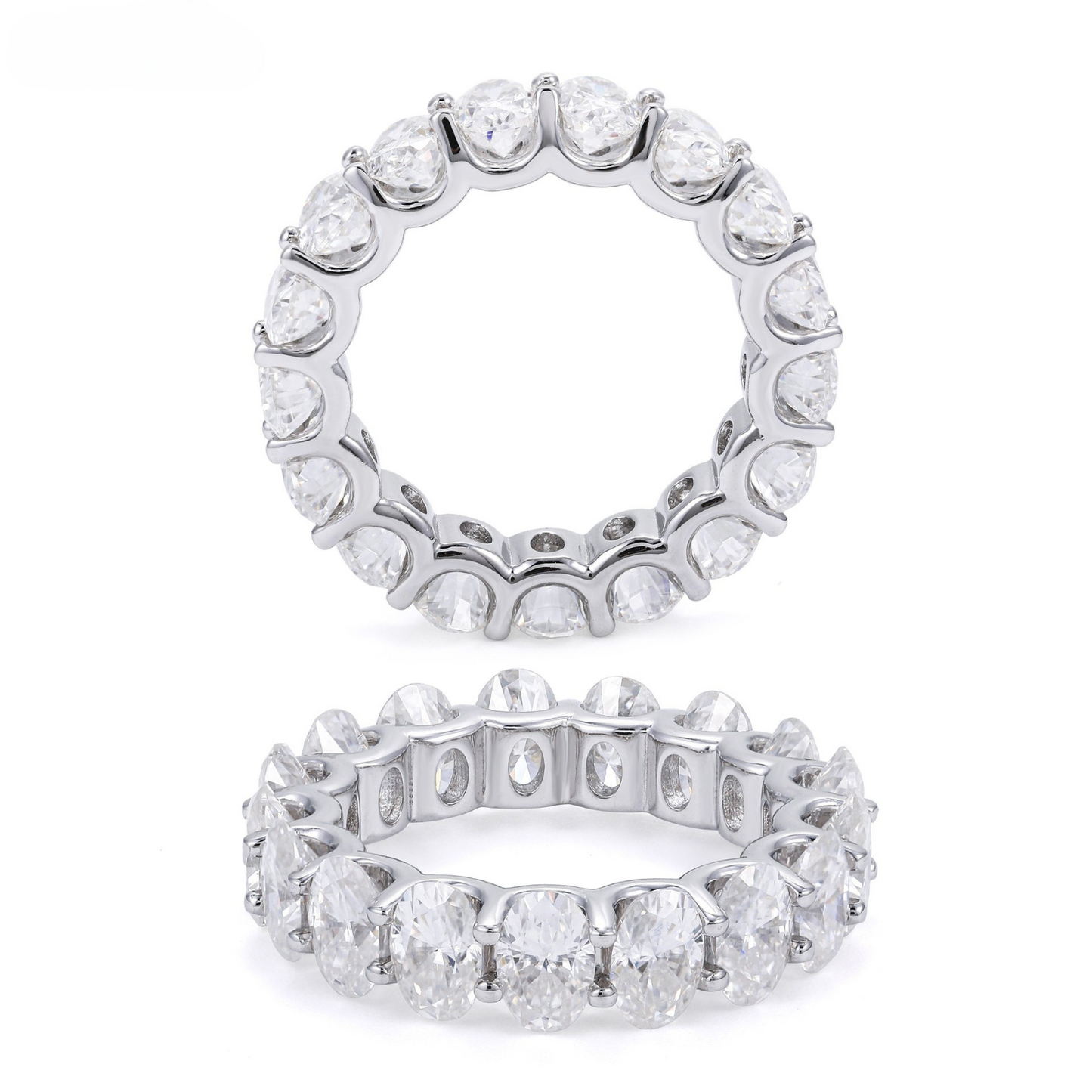 VVS Moissanite Ovel-Cut Eternity Band Ring