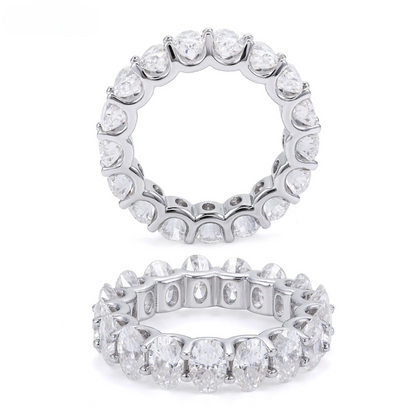 VVS Moissanite Ovel-Cut Eternity Band Ring