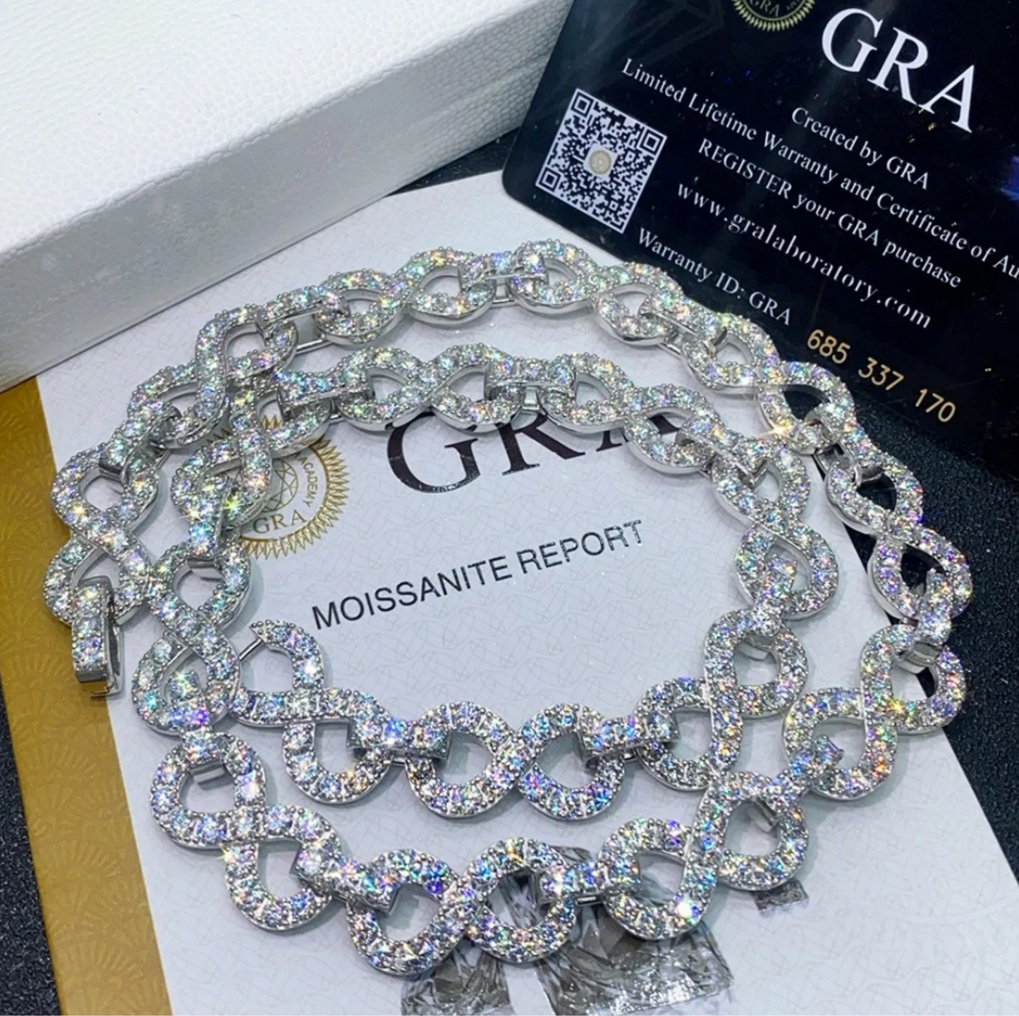 VVS MOISSANITE 13MM INFINITY LINK CHAIN/BRACELET
