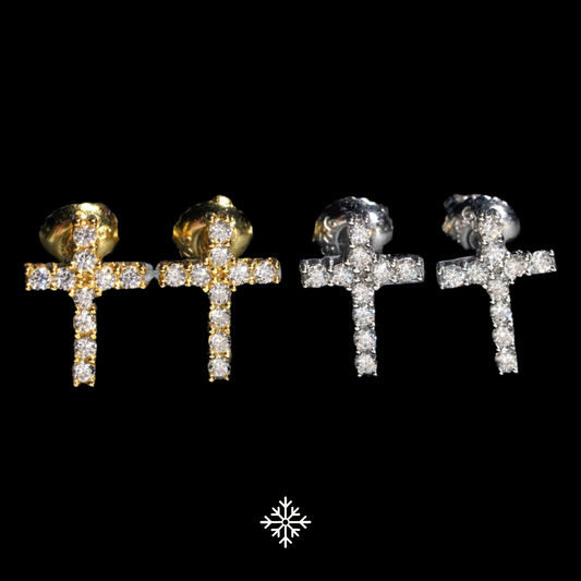 VVS Moissanite Cross Stud Earrings