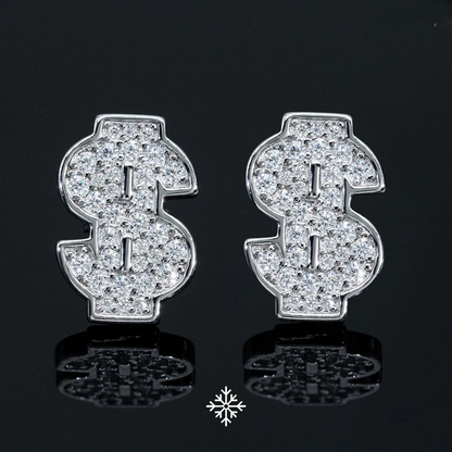 VVS Moissanite Dollar $ign Stud Earrings