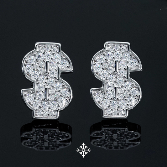 VVS Moissanite Dollar $ign Stud Earrings