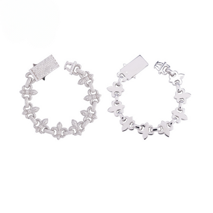 VVS Moissanite 16MM Fleur-De-Lis Bracelet