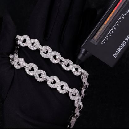 VVS MOISSANITE 13MM INFINITY LINK CHAIN/BRACELET