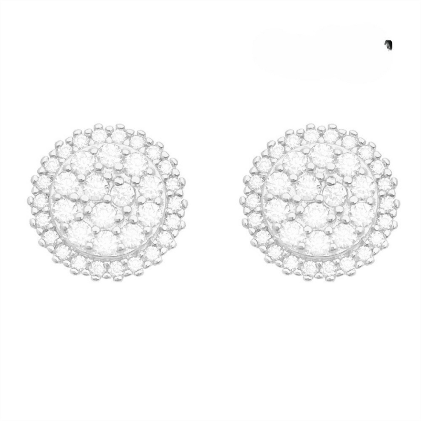 VVS Moissanite Round cluster halo ring Stud Earrings