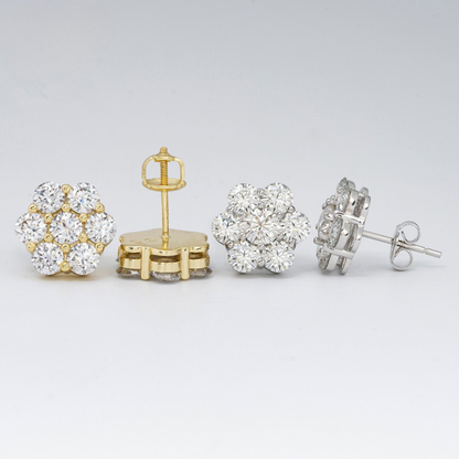 VVS Moissanite Flower Stud Earrings