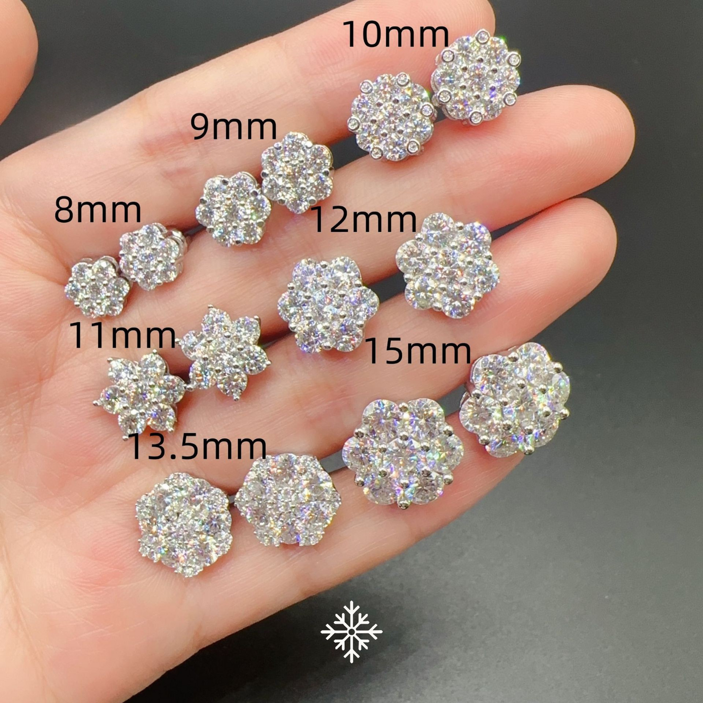 VVS Moissanite Flower Stud Earrings