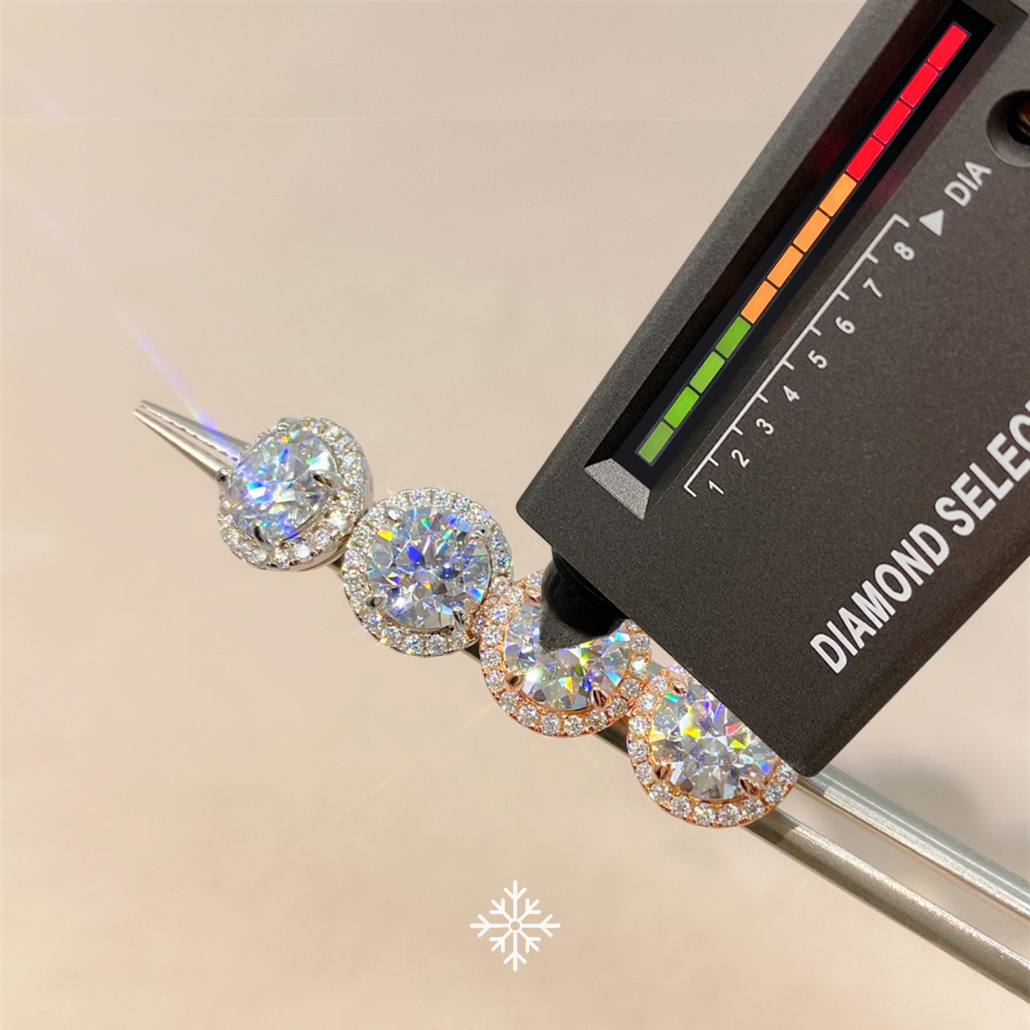 VVS Moissanite 6.5MM Halo Stud Earring