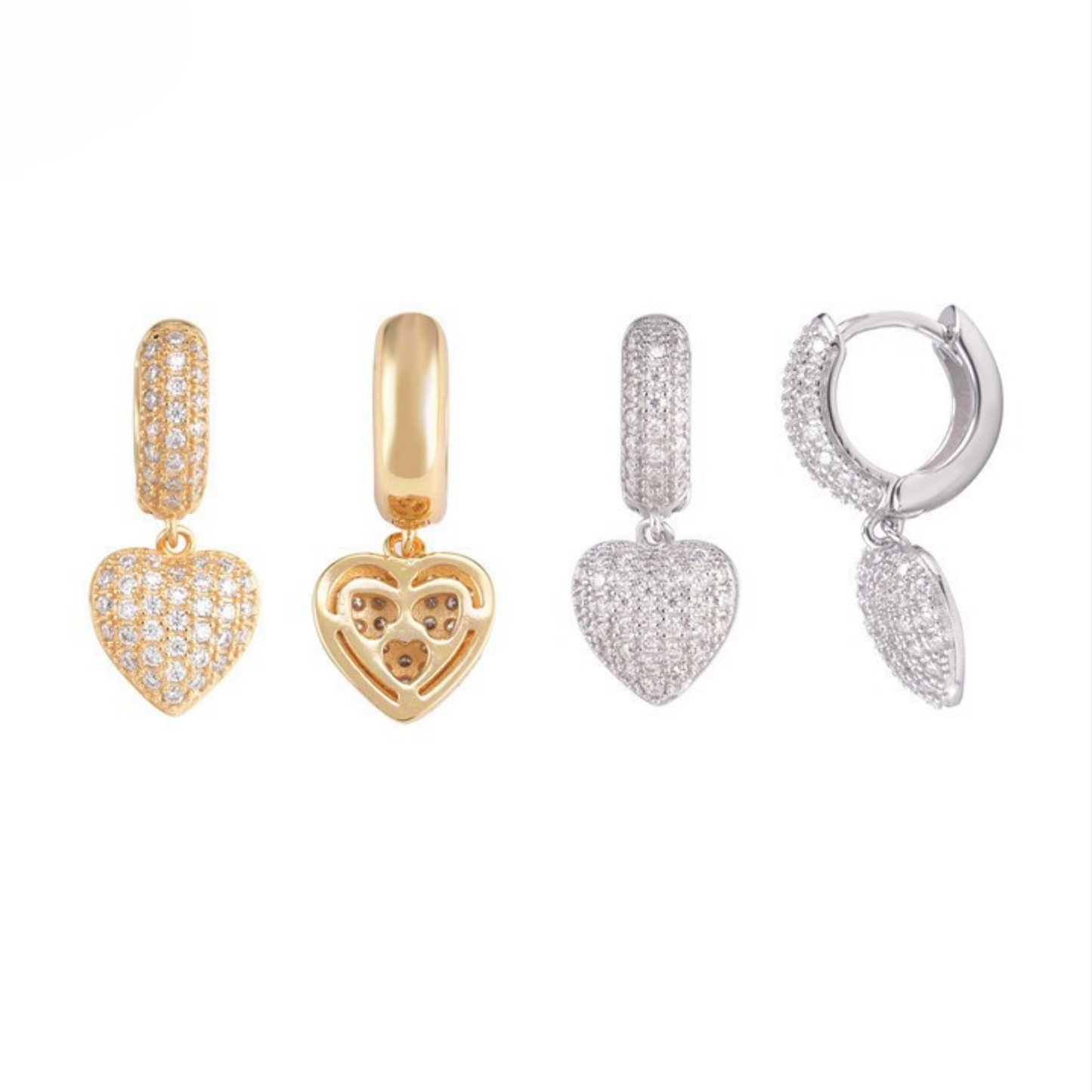 VVS Moissanite Heart Earrings