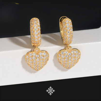 VVS Moissanite Heart Earrings