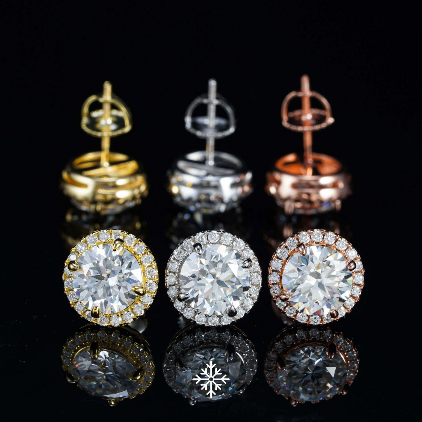 VVS Moissanite Halo Stud Earrings