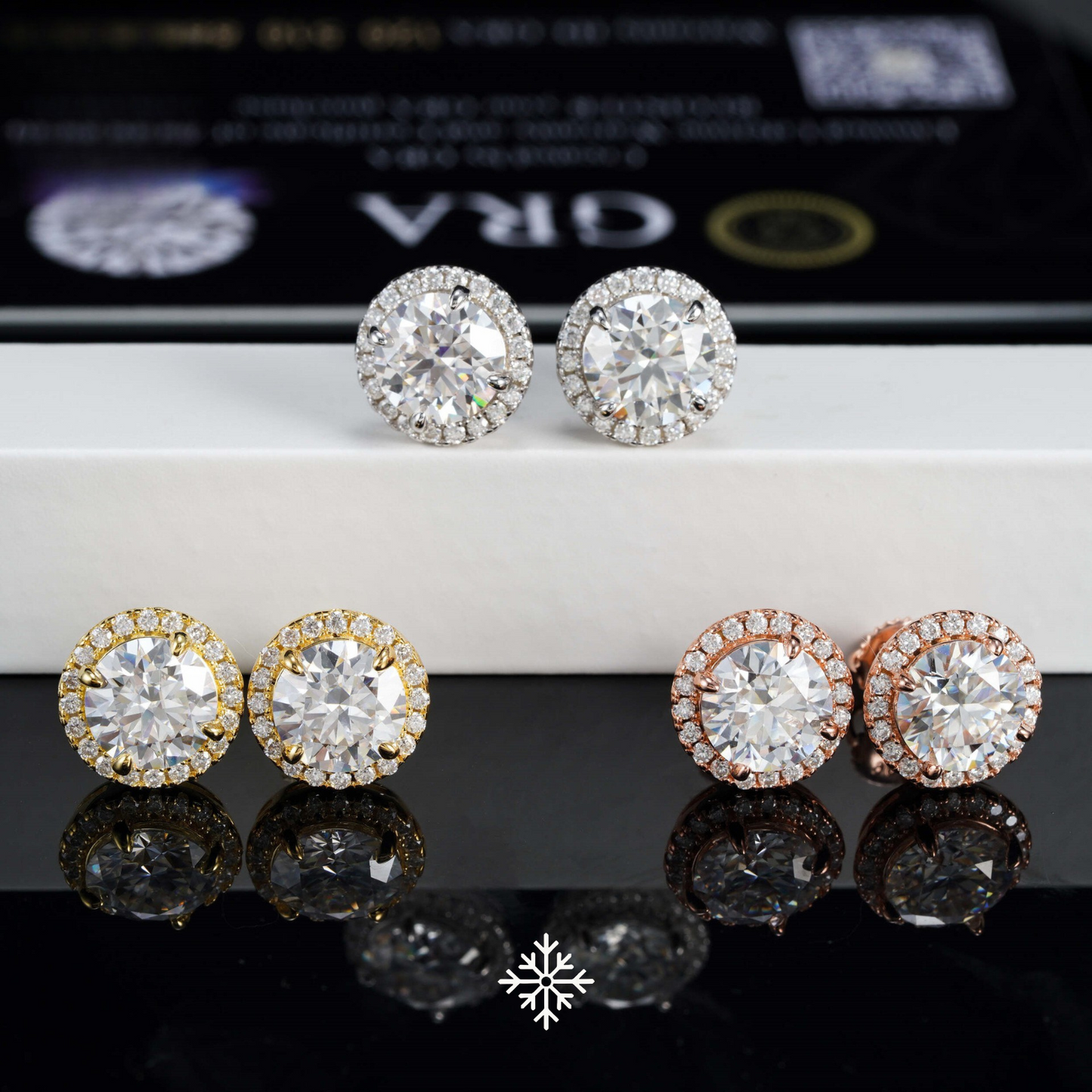 VVS Moissanite Halo Stud Earrings