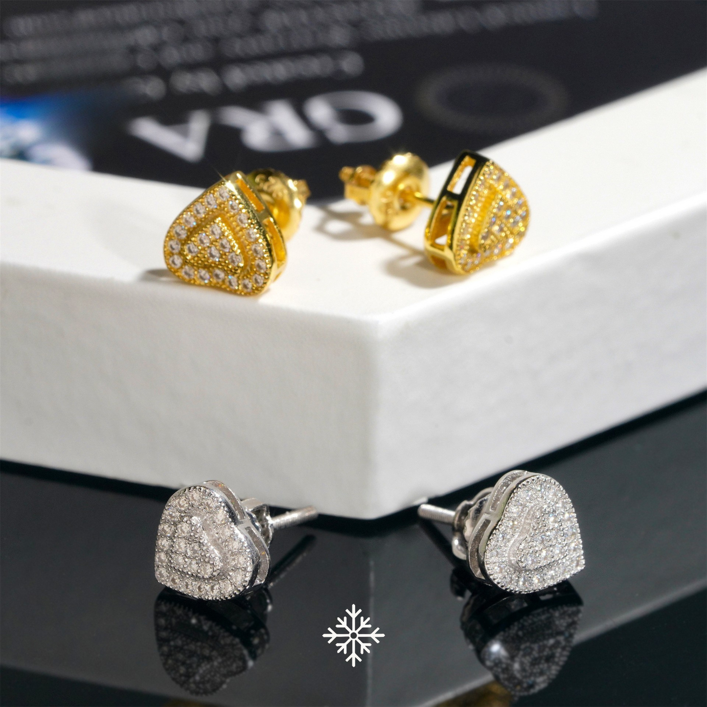 VVS Moissanite Heart Halo Stud Earrings