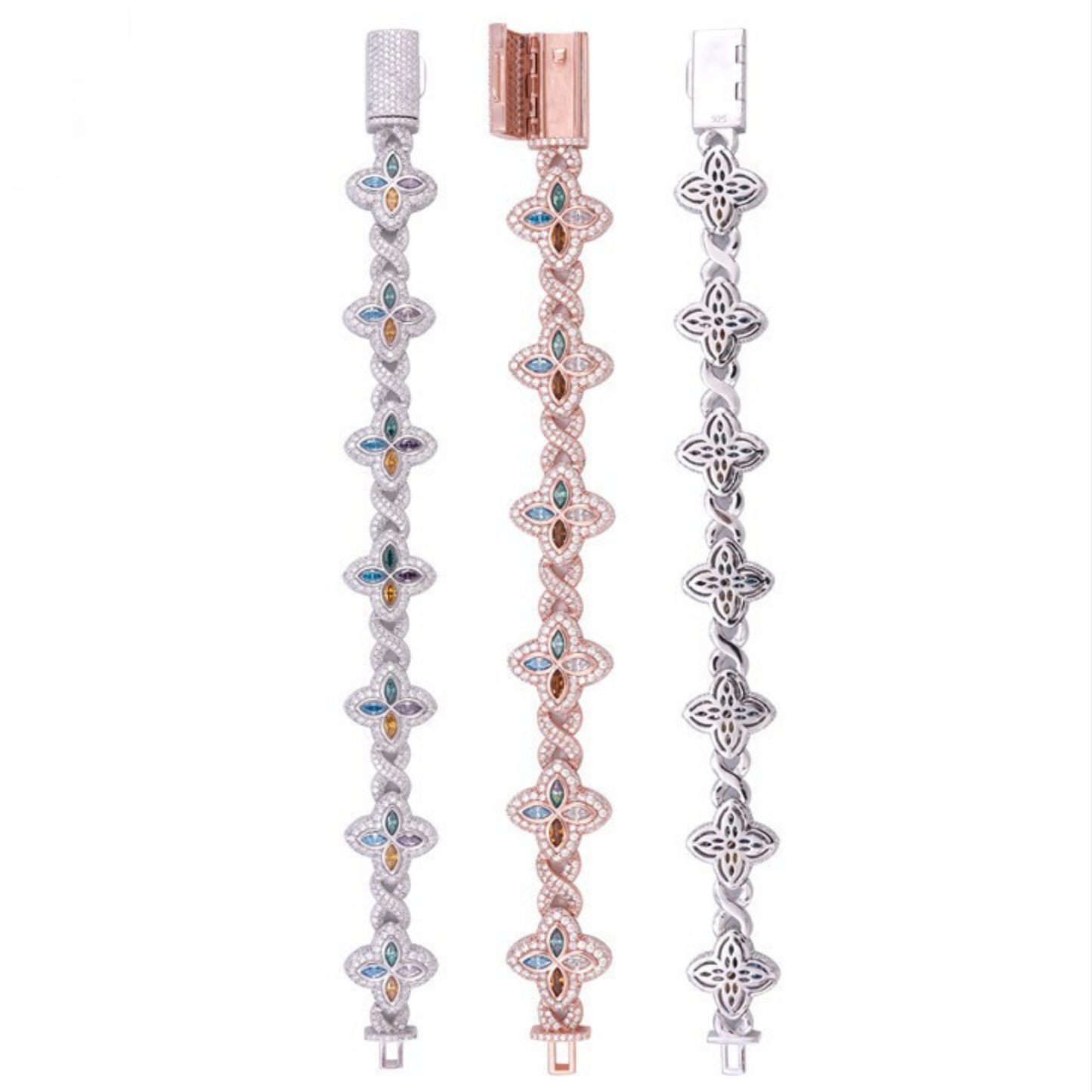 VVS MOISSANITE FOUR-LEAF CLOVER BRACELET